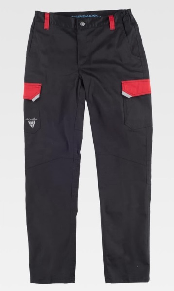 Pantalon de tejido elástico combinado