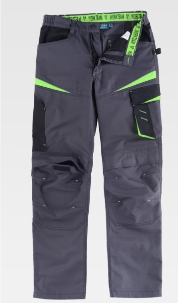 Pantalon tricolor con tejido canvas